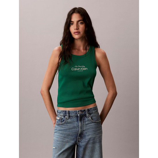 Calvin Klein Γυναικεία αμάνικη μπλούζα Slim Ribbed Cotton Tank Top